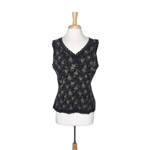 Faded Glory Floral and Lace Babydoll Tank Top Size 16W